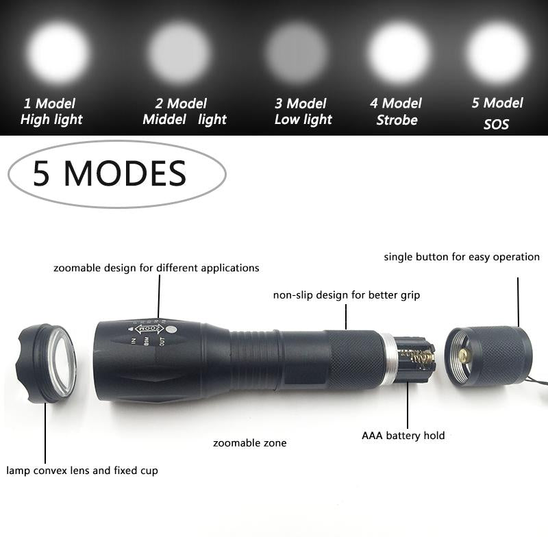 Tactical LED Flashlight 5000 Lumens – Survival & Outdoor Tool