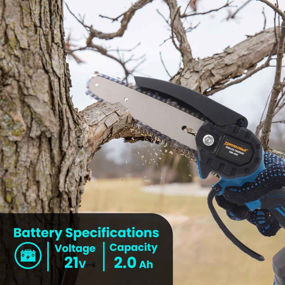 Mini Cordless Chainsaw 6 Inch Battery Powered Pruning Tool