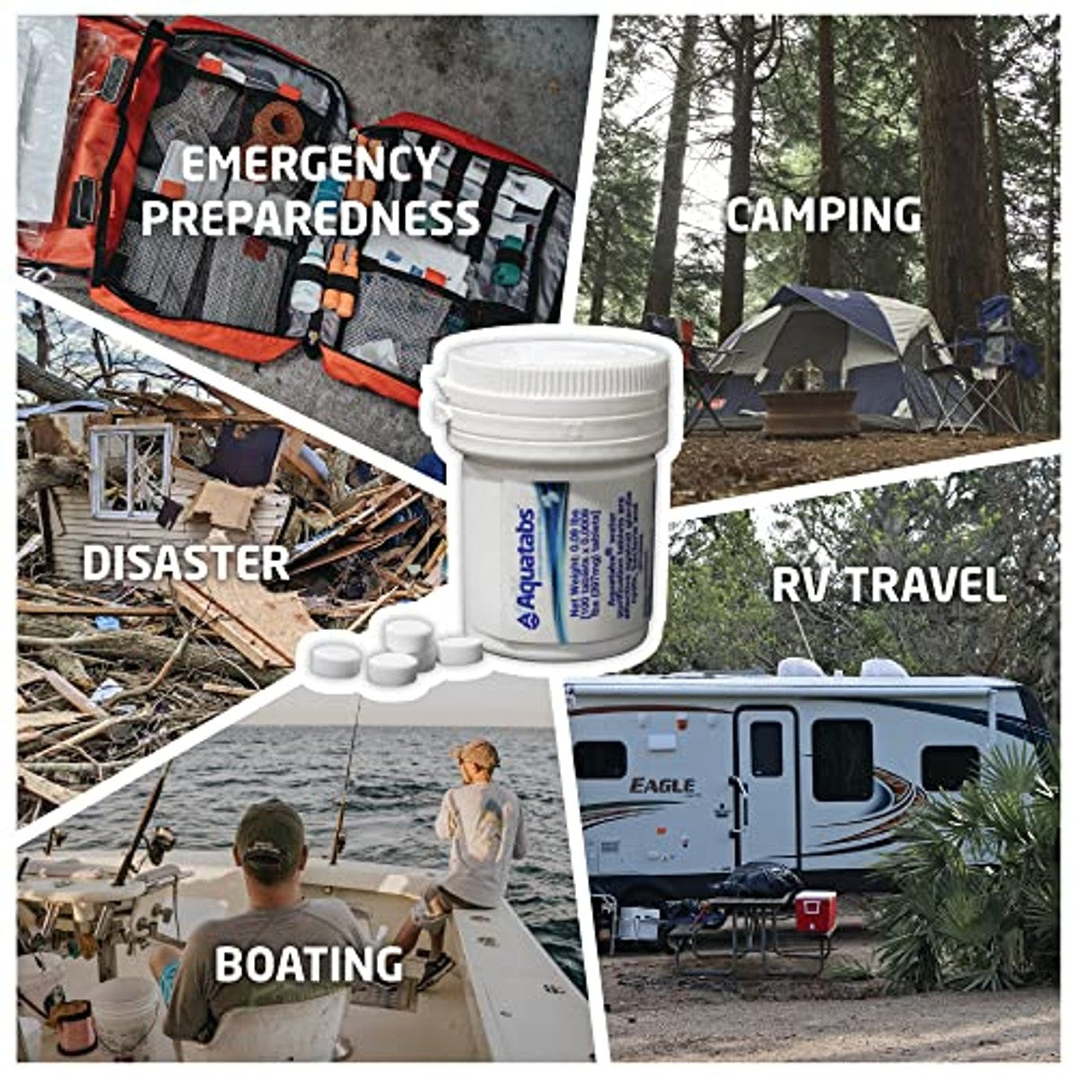 Portable Water Purification Tablets 100 Pack | Emergency Survival